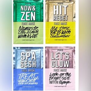 Pack of 4 VICTORIA’S SECRET PINK Face Sheet‎ Mask Bundle